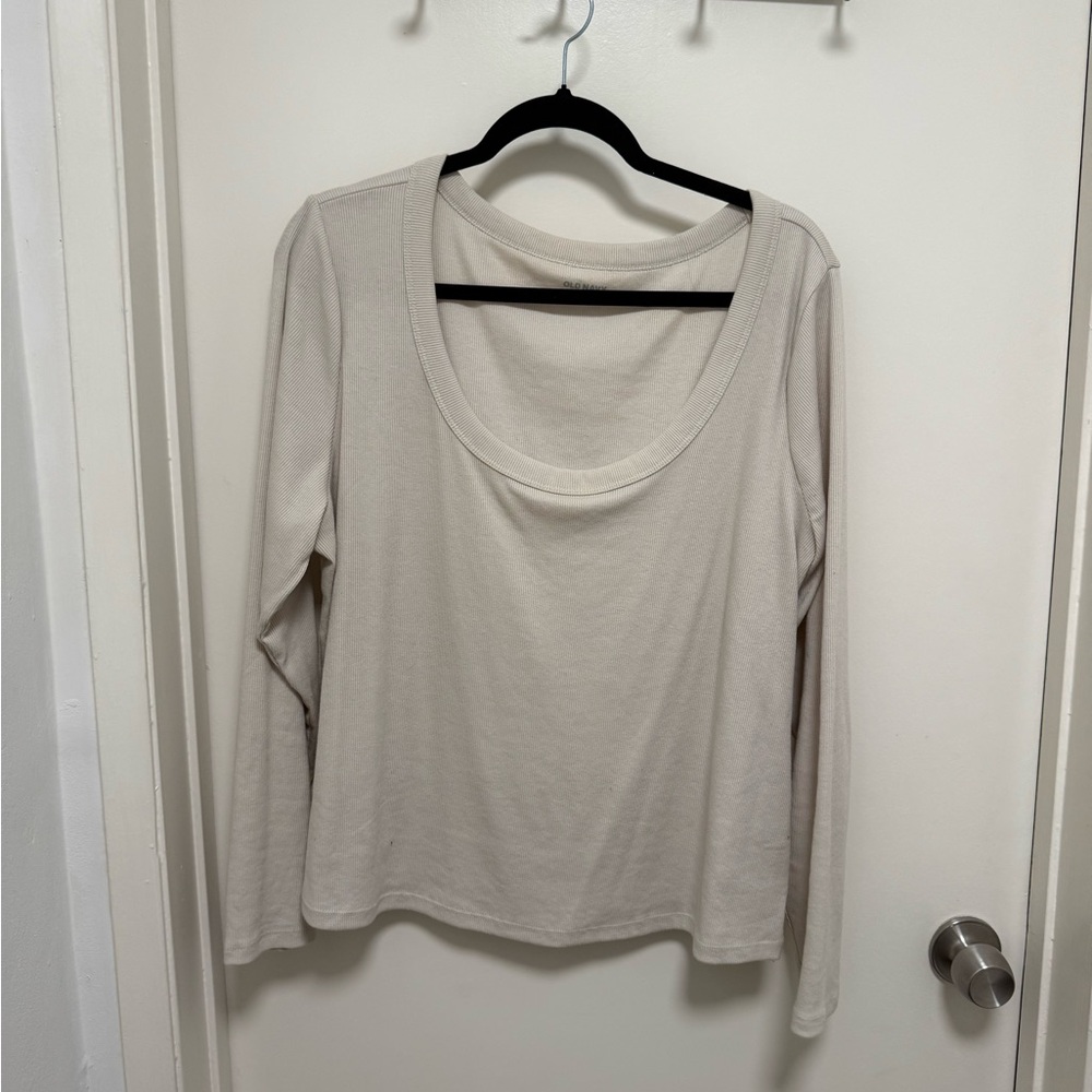 Cream Long Sleeve Top